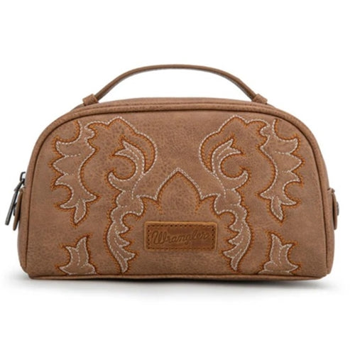 Wrangler Embroidered Cosmetic Bag - Camel