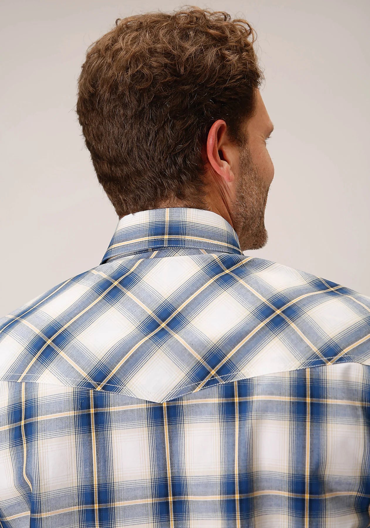 ROPER Mens Amarillo Collection Plaid Blue Shirt