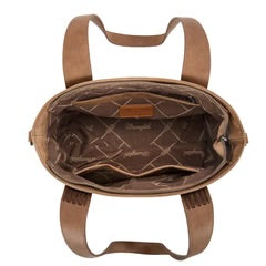 Wrangler Denim Patchwork Tote/Crossbody- Brown
