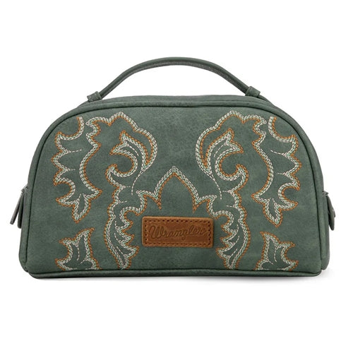 Wrangler Embroidered Cosmetic Bag - Sage
