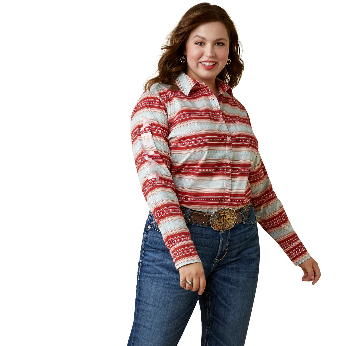 Ariat Ladies Wrinkle Resist Team Kirby Stretch Shirt - Savannah Print