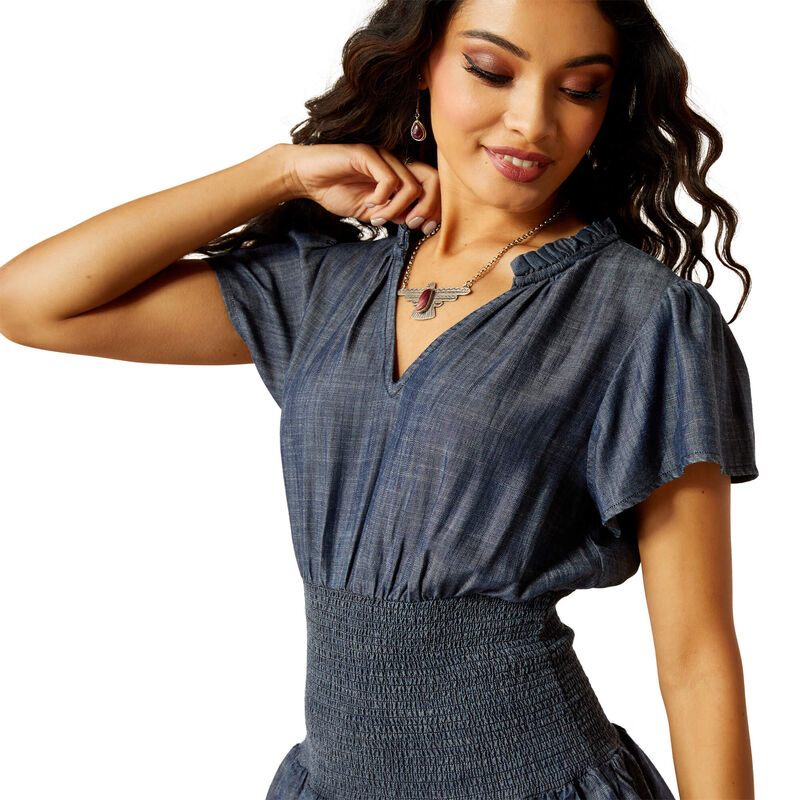 Ariat Womens Stellar Dress Medium Blue Chambray