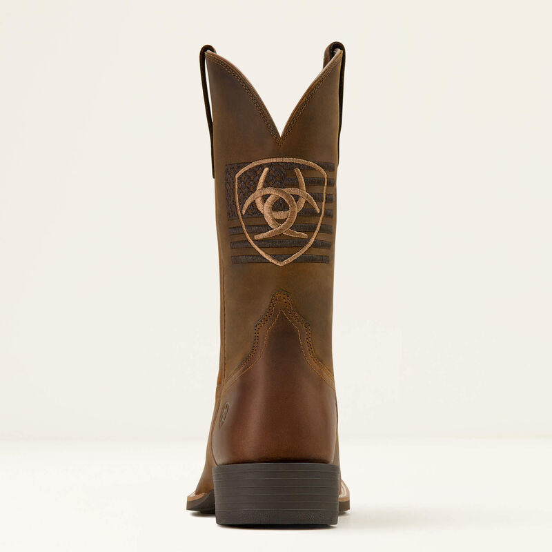 Ariat Men's Brown Distressed Sport Freedom Wide Square Toe Cowboy Boots