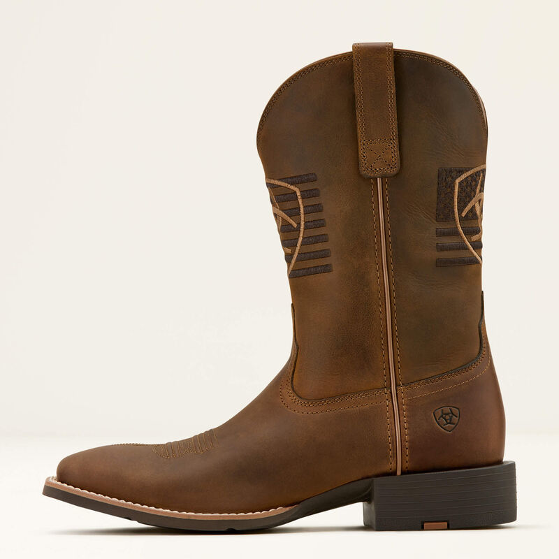 Ariat Men's Brown Distressed Sport Freedom Wide Square Toe Cowboy Boots