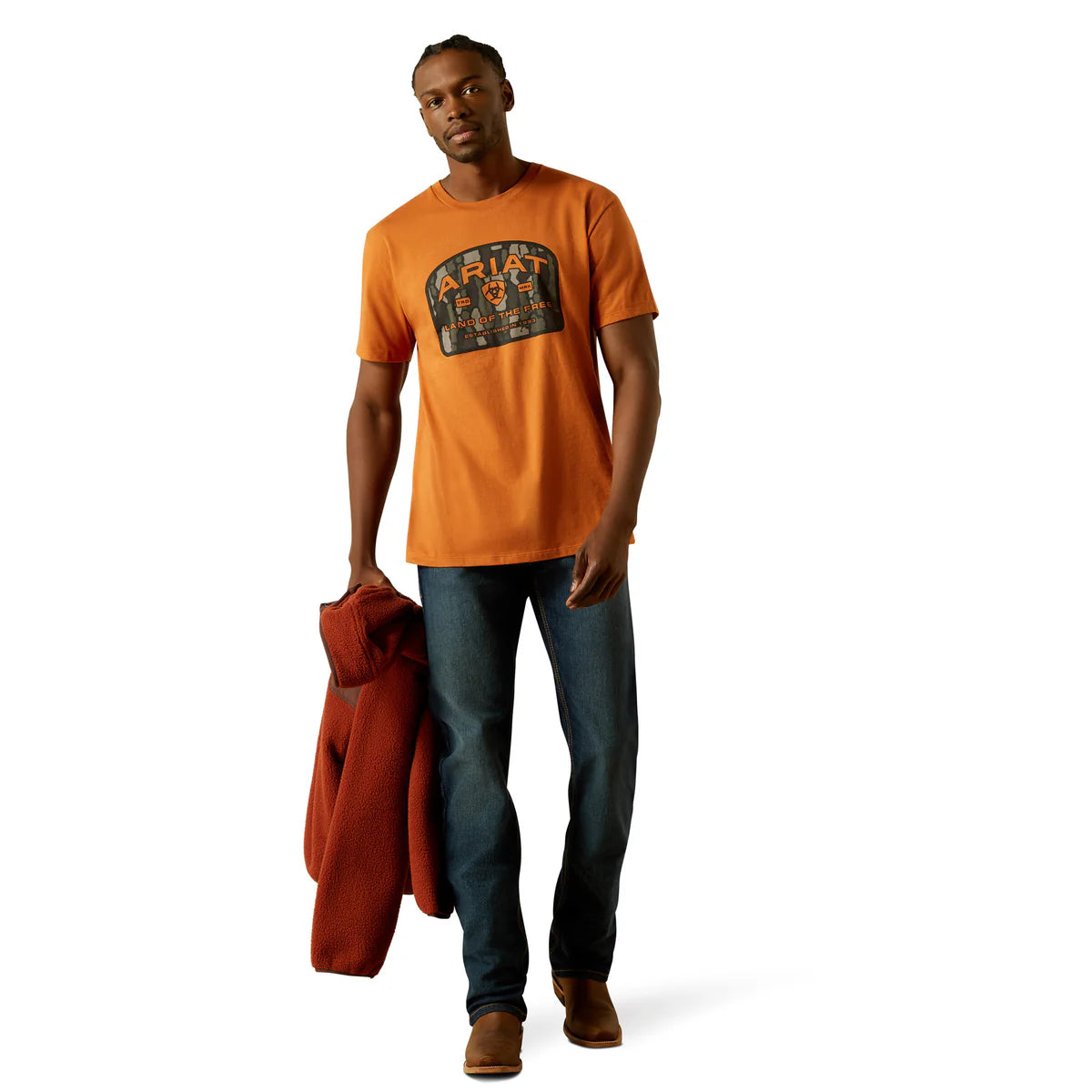 Ariat men's Underlands Camo Badge Tee - Adobe