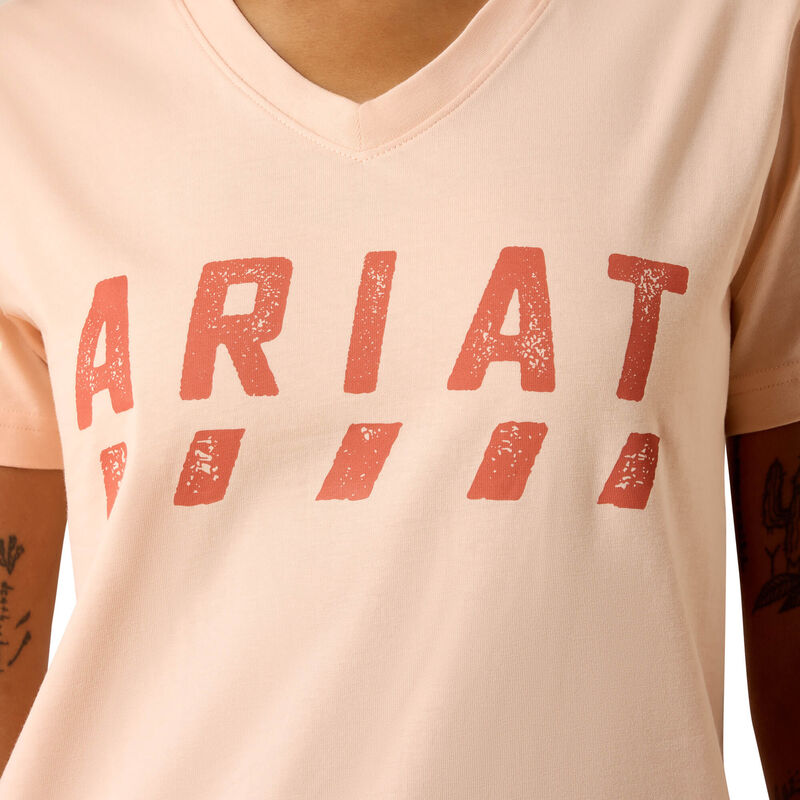 Ariat Women's Rebar Cotton Strong Logo Short Sleeve Tee Tropical Peach