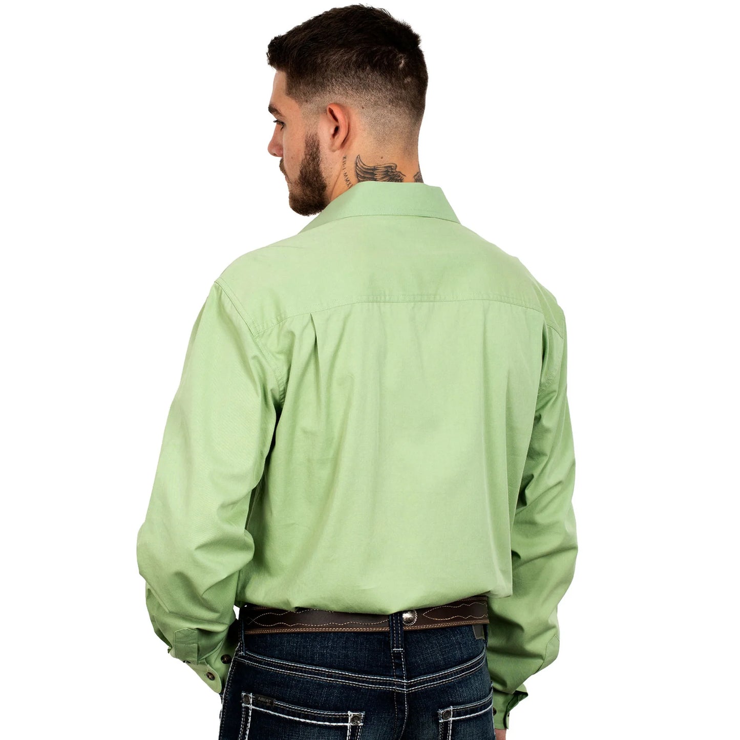 Just Country Evan Full Button Work Shirts Sage
