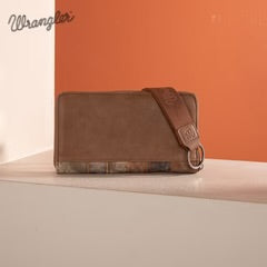 Wrangler Denim Patchwork Wallet - Brown