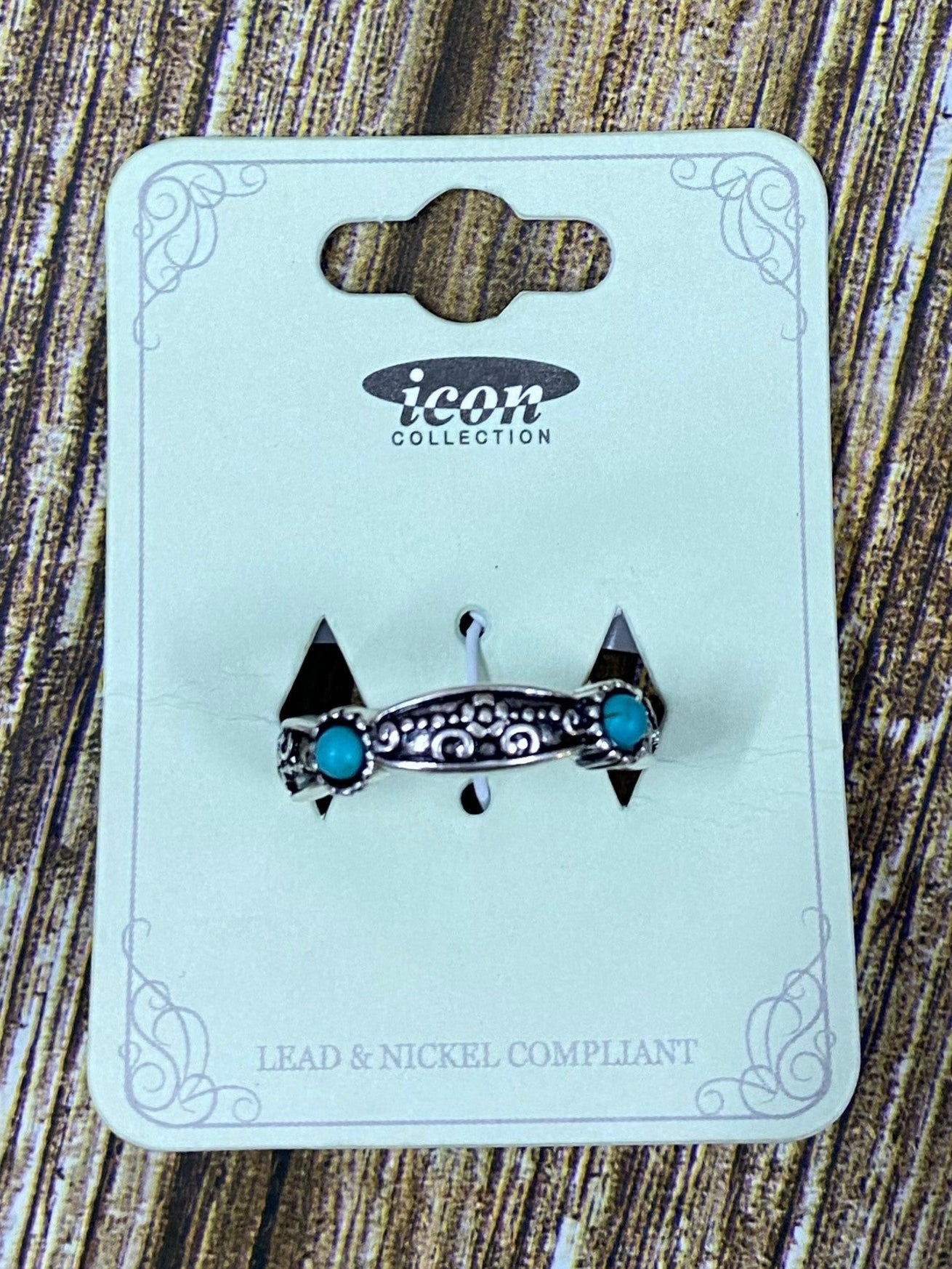 Turquoise Mirage Meadow Silvertone Ring