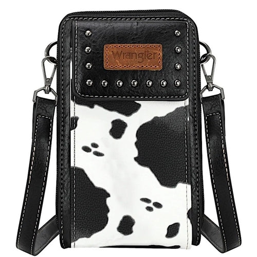 Wrangler Cow Print Phone Wallet Bag - Black