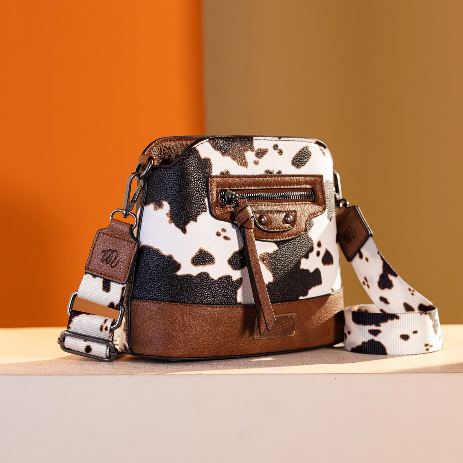 Cow print crossbody bag sale