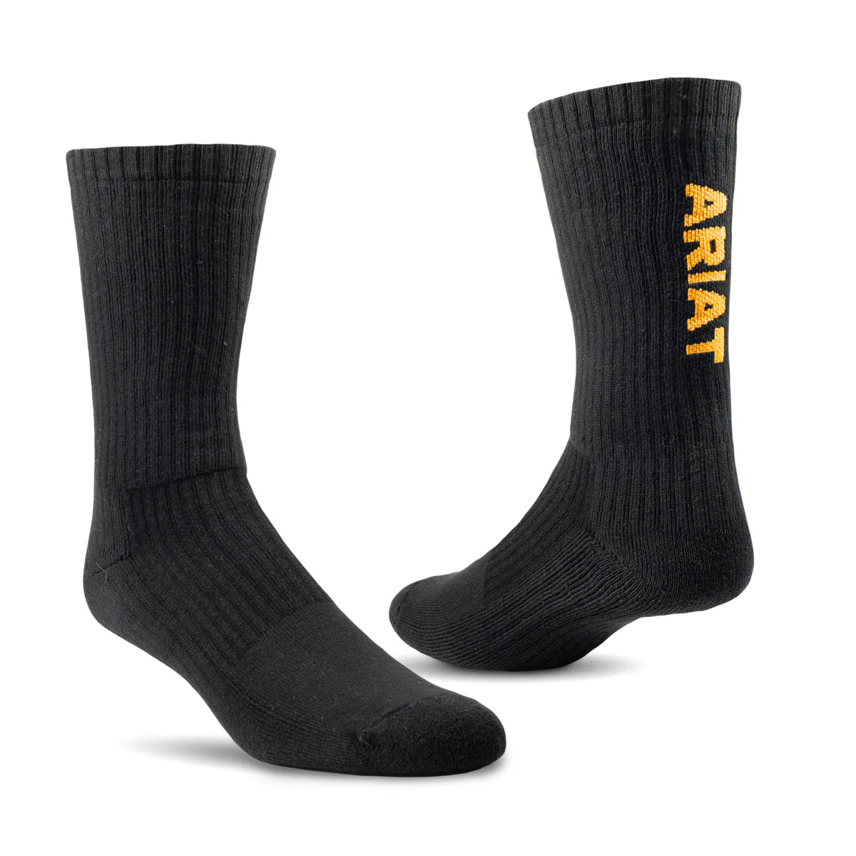 Ariat Premium Cotton Crew Socks Black PK3