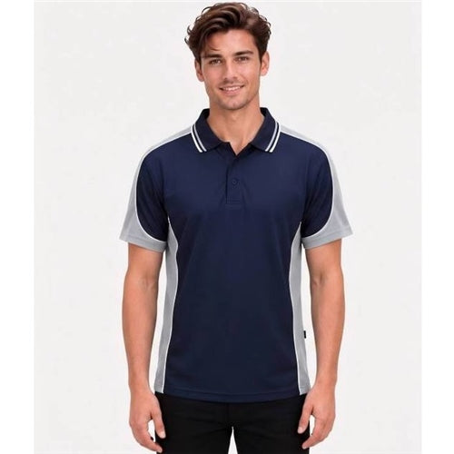 Be Seen Polo Navy/Grey/White