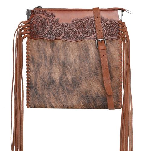 M/West G/Leather Hair C/hide Crossbody Br