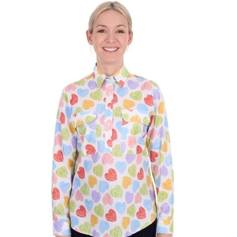 Women's Polly 1/2 PLKT Long Sleeve Shirt - Multi