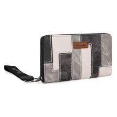 Wrangler Denim Patchwork Wallet - Black
