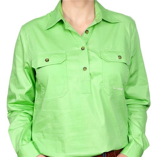 JUST COUNTRY Jahna Ladies Work Shirt Lime Green