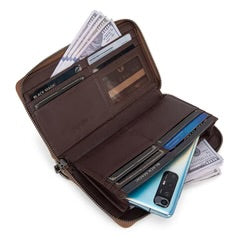 Wrangler Denim Patchwork Wallet - Brown