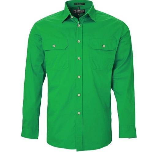 PILBARA Mens 1/2 Button L/S EMERALD