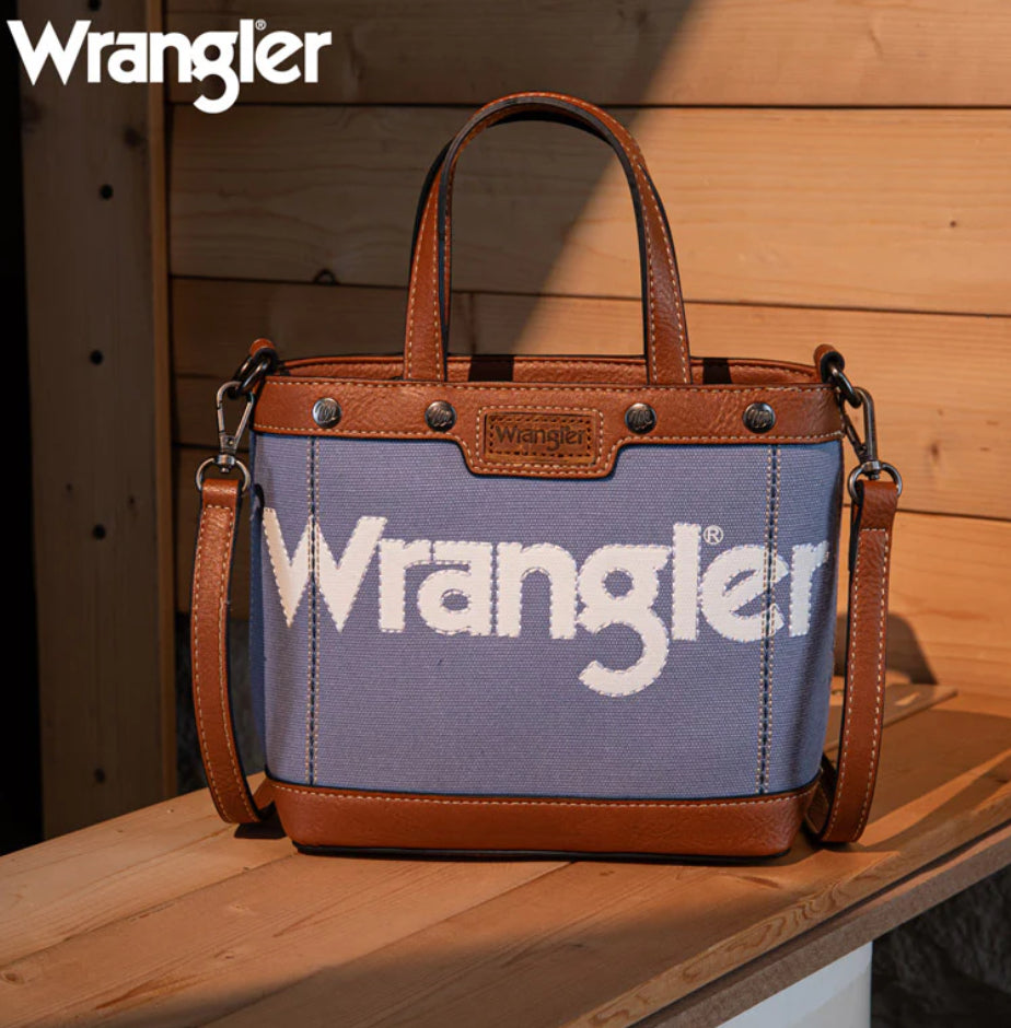 Wrangler Canvas Mini Top Handle Tote//Crossbody - Jean