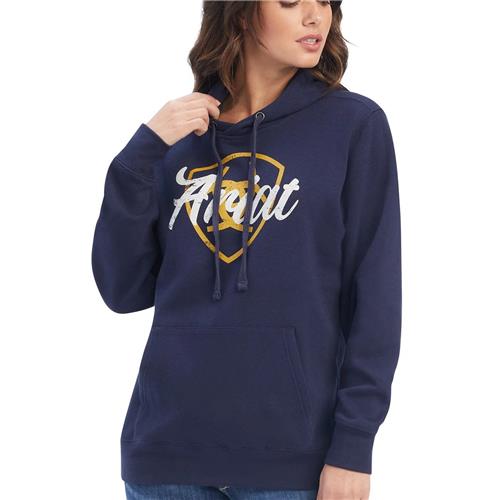 Ariat Real Shield Logo Hoodie - Navy Eclipse