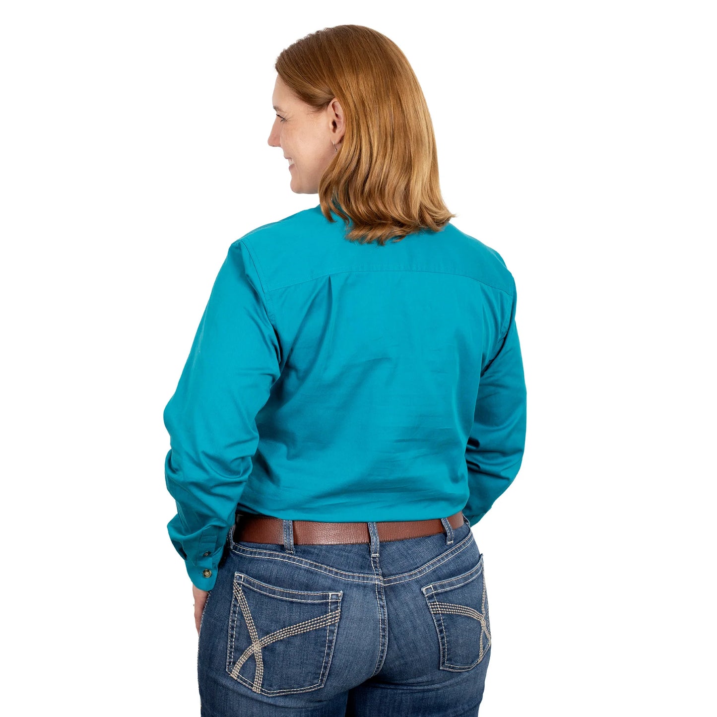 JUST COUNTRY Jahna Ladies Work Shirt Ocean