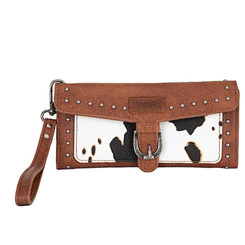 Wrangler Buckle Cow print Wallet - Brown