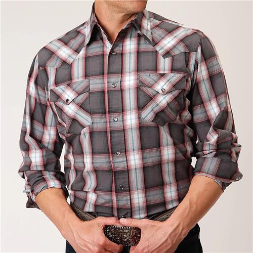 ROPER Mens West Made Col. Shirt Grey