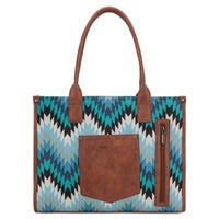 Wrangler Southwestern Pattern Dual Sided Print Canvas Wide Tote Jean