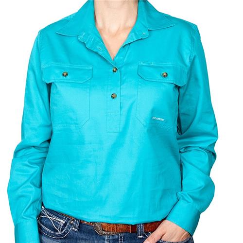 JUST COUNTRY Jahna Ladies Work Shirt Turquoise