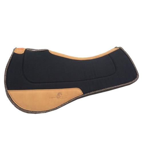 12mm Contoured Wool/Felt with Leather Wear Black