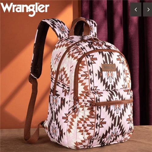 Wrangler Aztec Print Backpack -Light Brown