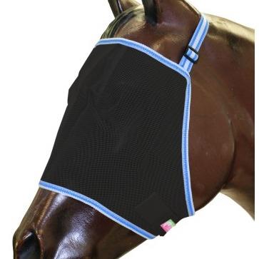 Bambino Black Mesh Fly Mask Blue