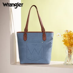 Wrangler Logo Waxed Canvas Tote - Jean