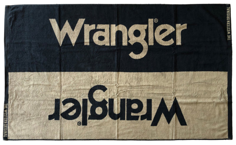 Wrangler Logo Beach Towel Black/Tan