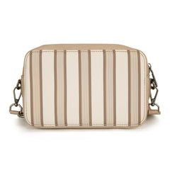 Wrangler Stripe Printed Crossbody Purse With Wallet Compartment - Khaki