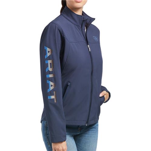 Ariat New Ladies Team Softshell Jacket Blue Night / Desert Dust serape