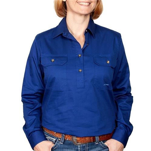 JUST COUNTRY Jahna Ladies Work Shirt Cobalt