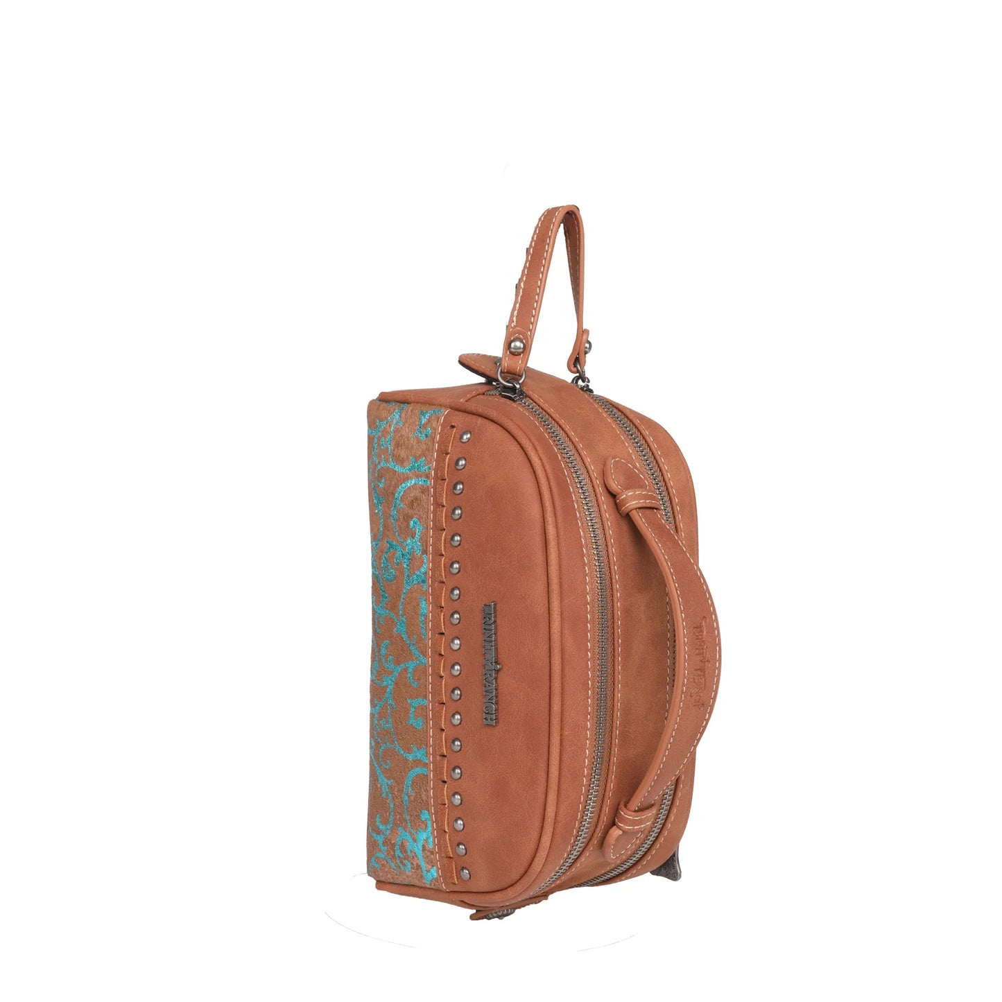 Trinity Ranch Hair On Cowhide Collection Travel Pouch - Brown