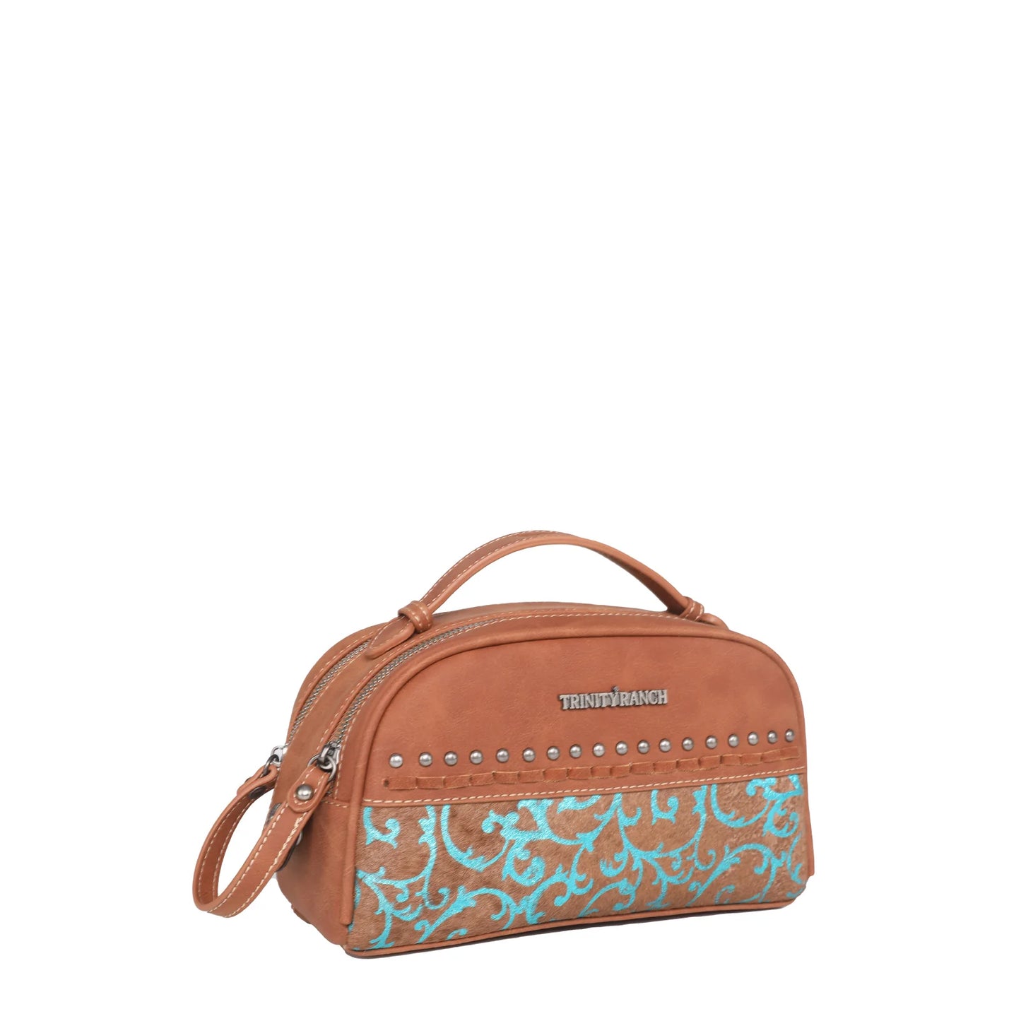 Trinity Ranch Hair On Cowhide Collection Travel Pouch - Brown