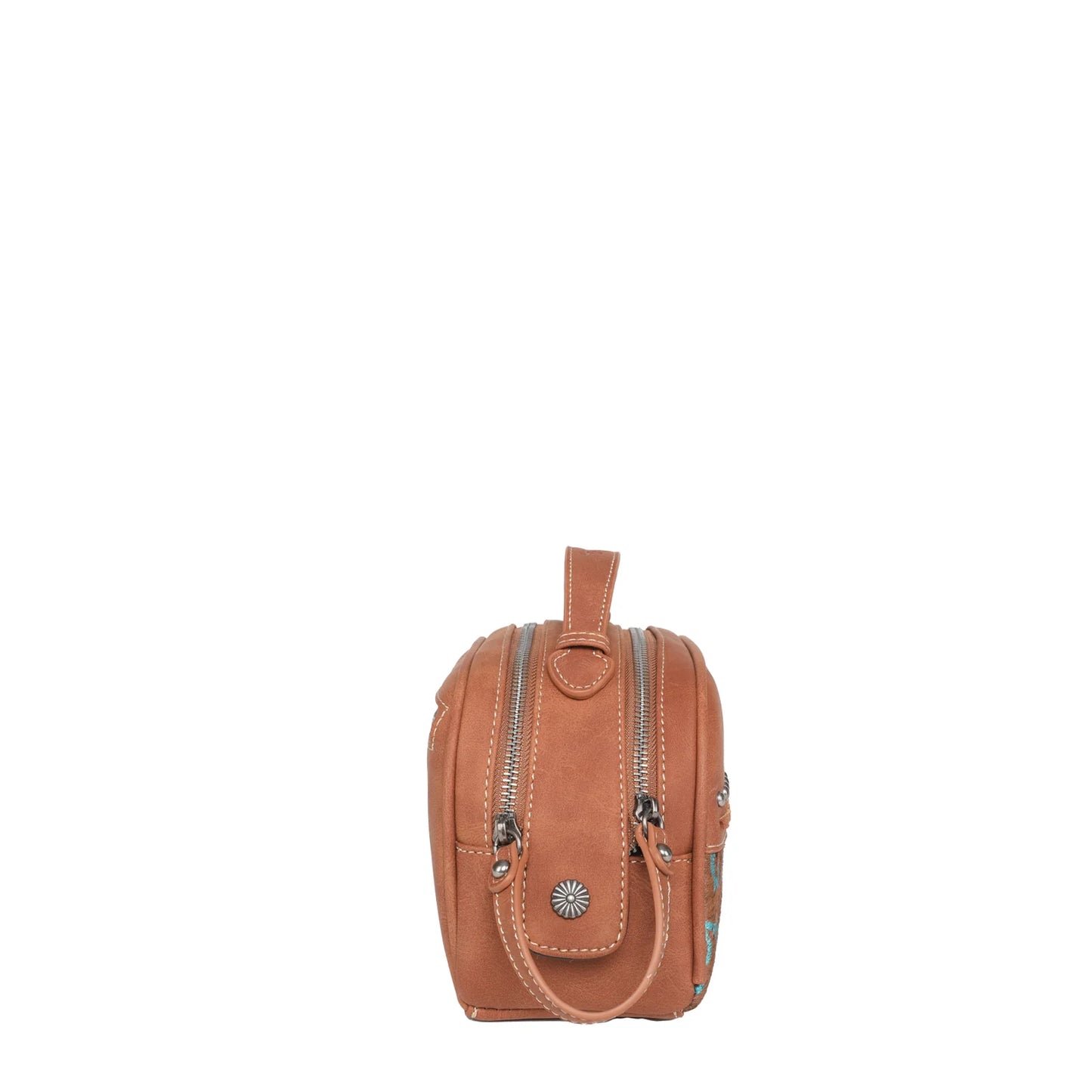 Trinity Ranch Hair On Cowhide Collection Travel Pouch - Brown