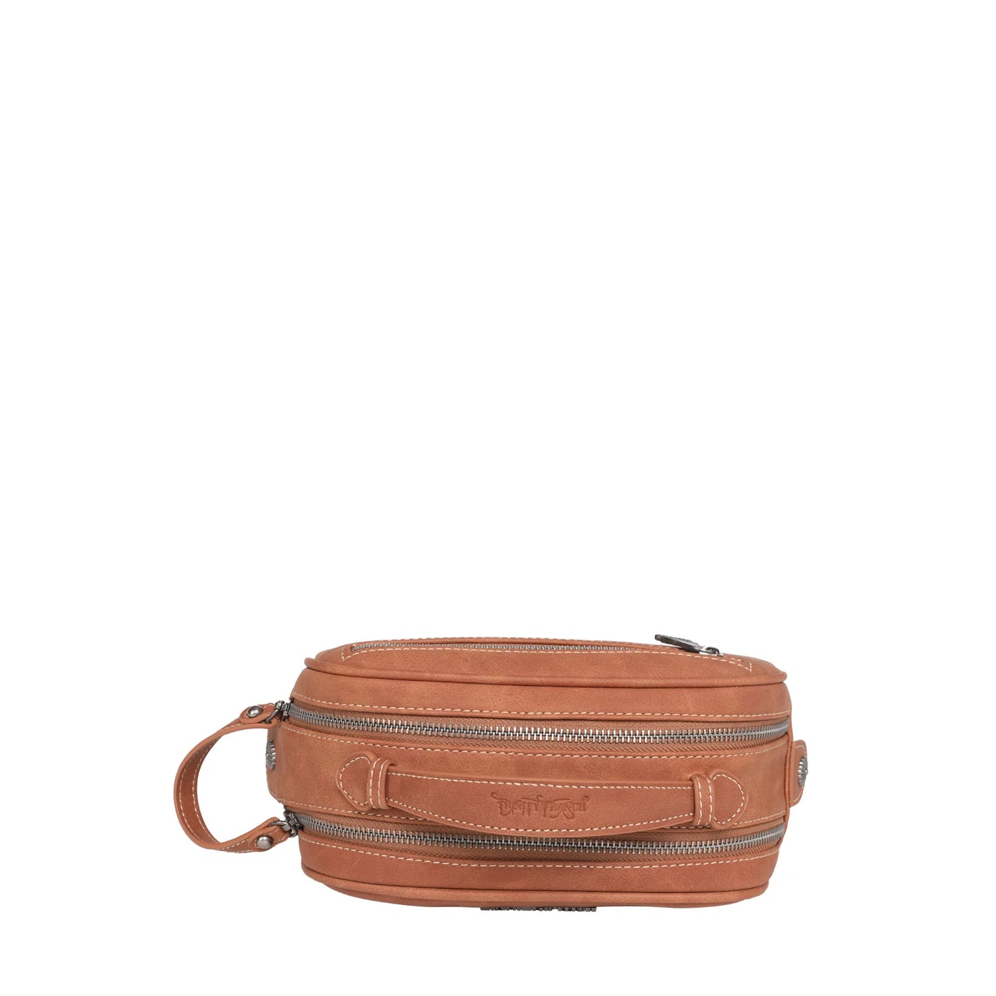 Trinity Ranch Hair On Cowhide Collection Travel Pouch - Brown