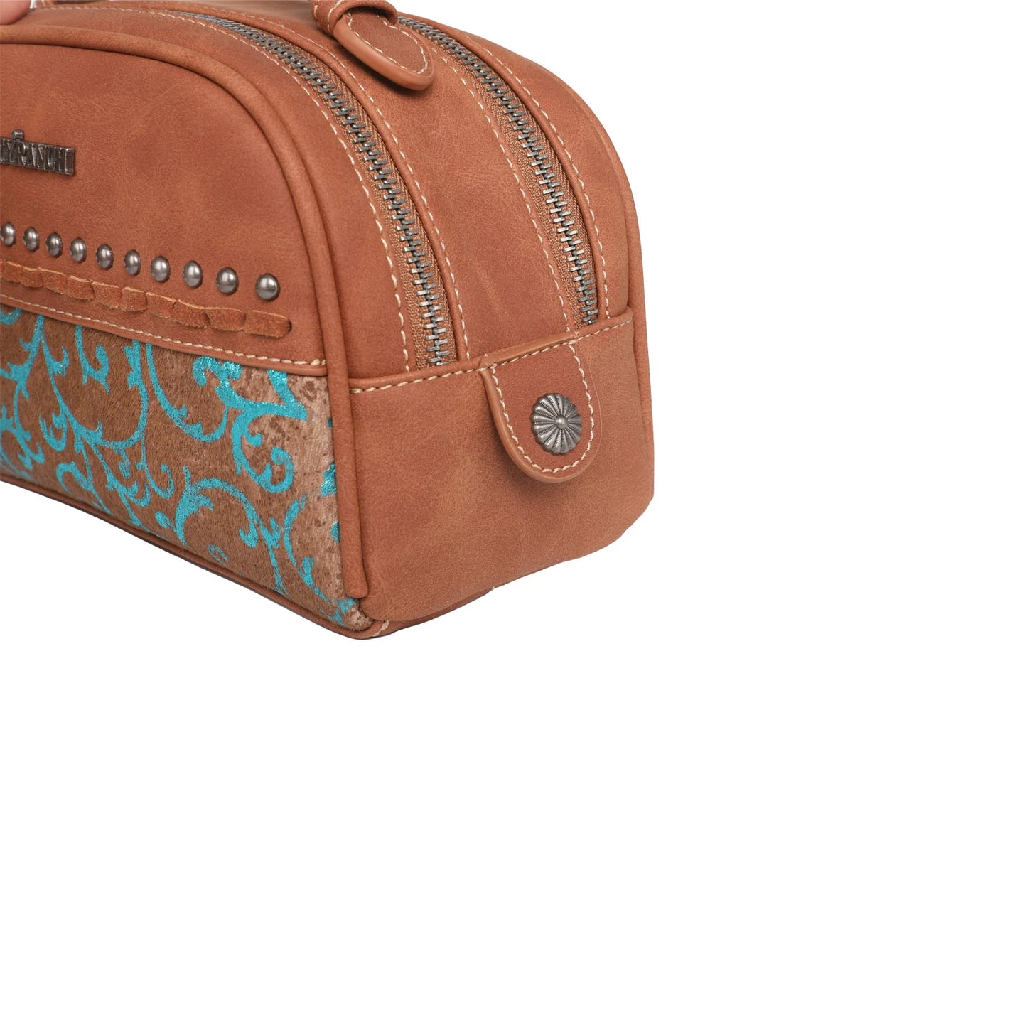 Trinity Ranch Hair On Cowhide Collection Travel Pouch - Brown