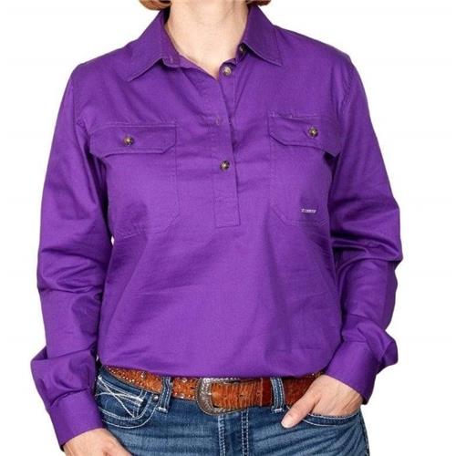 JUST COUNTRY Jahna Ladies Work Shirt Purple
