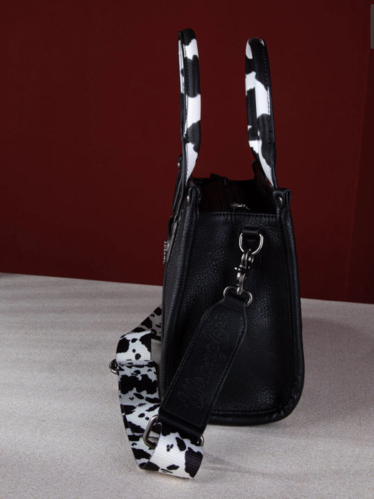 Wrangler Cow Print Crossbody - Black