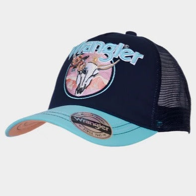 Wranglers Kids Chelsea Trucker Cap Navy/Aqua
