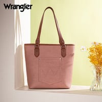 Wrangler Logo Waxed Canvas Tote - Pink
