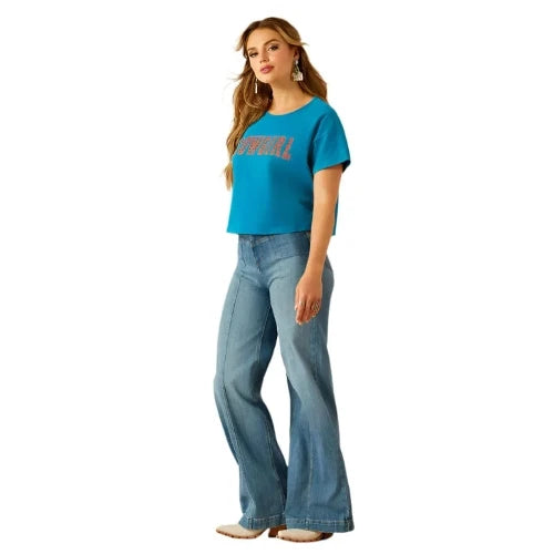 Ariat Women's Cowgirl Short Sleeve Tee Enamel Blue