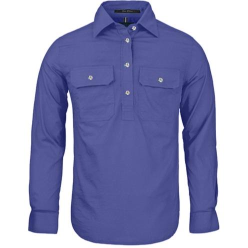 Pilbara Ladies 1/2 Button L/Sleeve Shirt Lavender