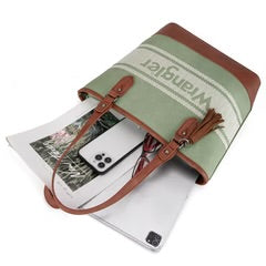Wrangler Logo Waxed Canvas Tote - Green